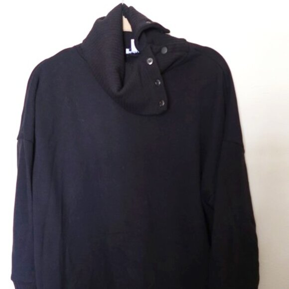 Studio Park Shawn Killinger Size XLPetite Sweatshirt Dress Black Fleece - Picture 1 of 9